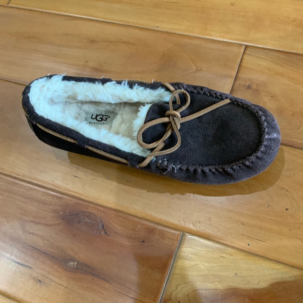 **AMPUTEE** UGG brown suede leather slipper size 9 👞 LEFT SHOE ONLY 👞